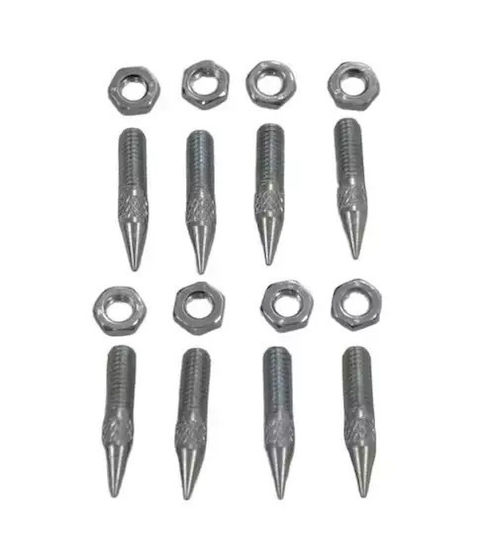 Atacama M8 Carpet Spikes Shock Absorbing Spikes 8mm Set of 8 Pieces Silver