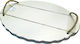 Korres Craft Wooden Serving Tray With 2 Handles 45cm Antique Wooden Oval Serving Tray with Handles in Bronze Color 45x32cm 236-431-63 1pcs