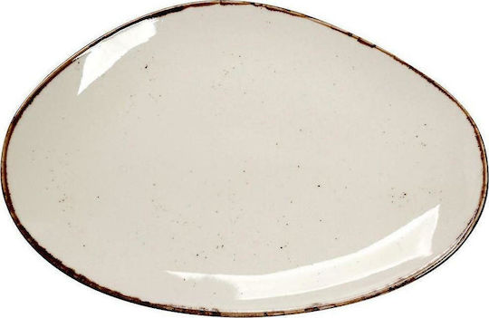 Espiel Terra Teller Untiefe Oval aus Porzellan Beige 36x24.5cm Espiel Terra Teller Untiefe Oval aus Porzellan Beige 36x24.5cm