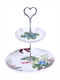 Fylliana Porcelain Dessert Tower Stand with 2 Tiers Bahama White Ø20cmxY24cm