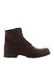 Jack & Jones Men's Leather Military Boots Brown