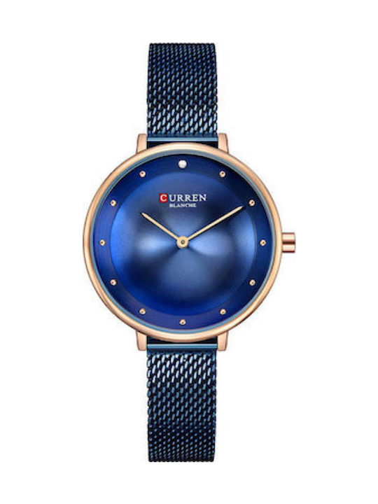 Curren Women's Watch with Blue Metal Bracelet
