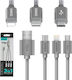 Romoss Mesuda Series Braided USB to Lightning / Type-C / micro USB Cable 3A Ασημί 1.5m (CB25n)