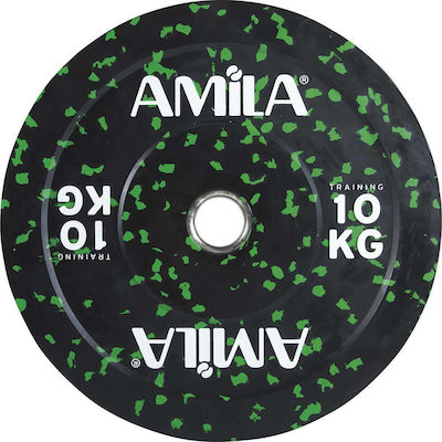 Amila Splash Δίσκος Ολυμπιακού Τύπου Λαστιχένιος 1 x 10kg Φ50mm
