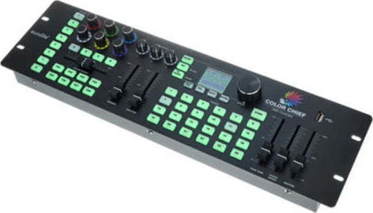 Eurolite DMX Led Color Chief Controller DMX Контролер Конзола за Осветление с 240 Контролни Канали с Монтаж Стелаж и Връзка USB (за компютър)
