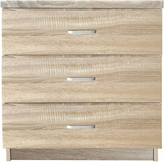 Wooden Bedroom Chest of Drawers Hayhurst with 3 Drawers 60x40x63cm