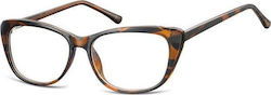 Sunoptic Plastic Eyeglass Frame Butterfly Brown Tortoise CP129G