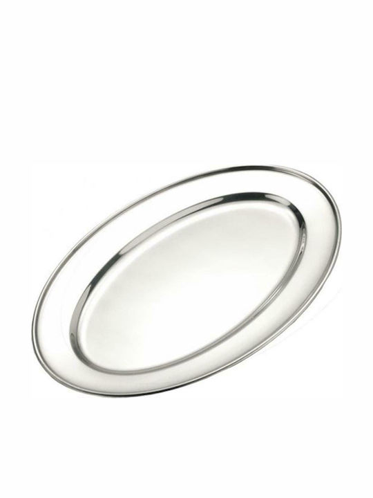 Venus Oval Stainless Steel Serving Platter Silver 25x17cm