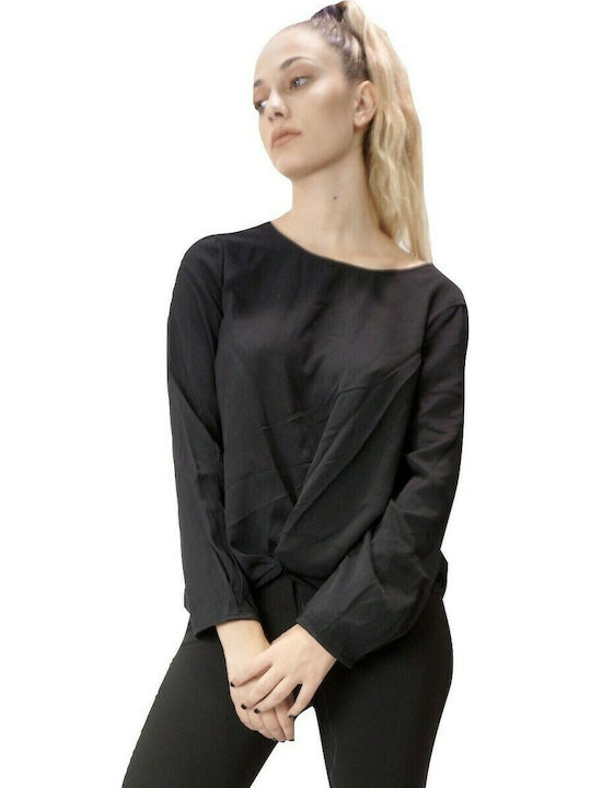 Vero Moda pentru Femei Bluză Mânecă lungă Neagră