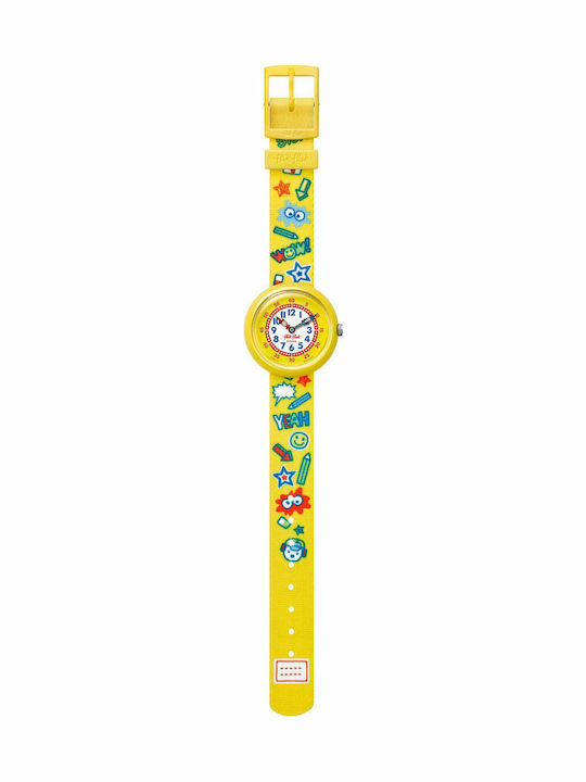 FlikFlak Kinder-Analoguhr Wow Yeah mit Stoffarm...