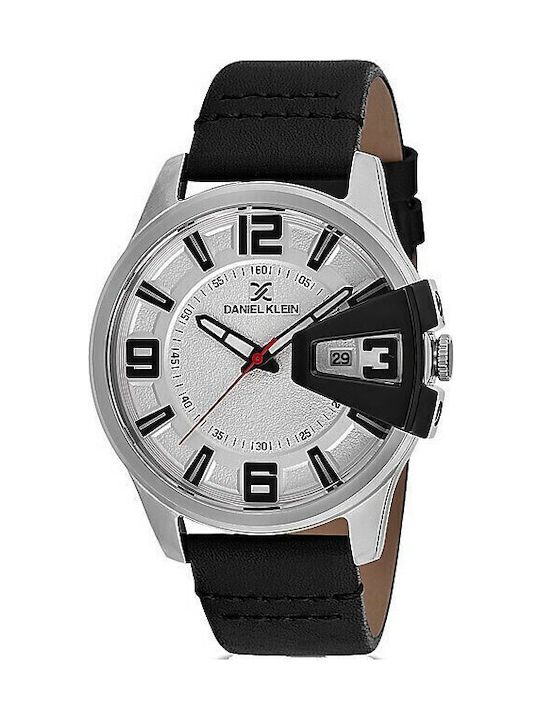 Daniel Klein Men's Watch 45mm Battery with Black Leather Strap