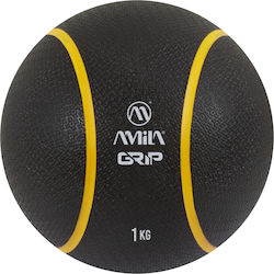 AMILA Μπάλα Medicine 19cm , 1kg σε Μαύρο Χρώμα