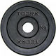 Toorx Scheibenset Gummierte 1 x 2kg Φ25mm