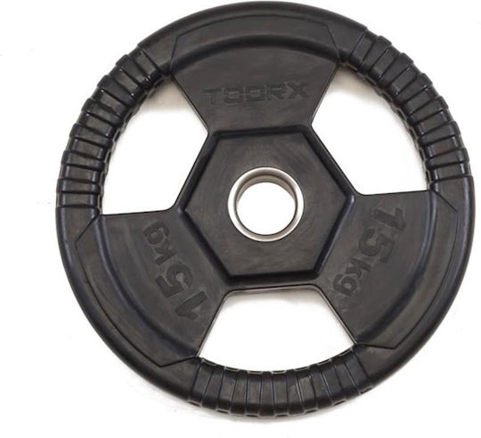 Toorx Scheibenset Olympischen Typs Gummierte 1 x 15kg Φ50mm mit Griffen