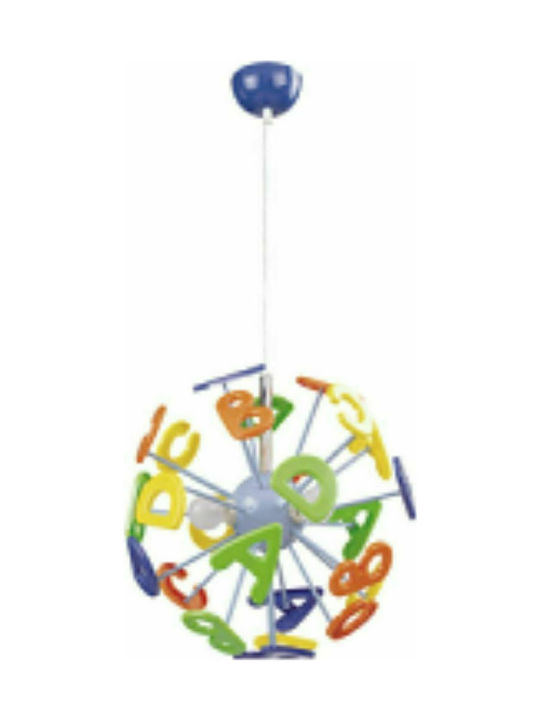 Rabalux Multi Bulbs Kids Lighting Pendant Metallic 40W with Drive Size E14 Πολύχρωμο 40x40cm