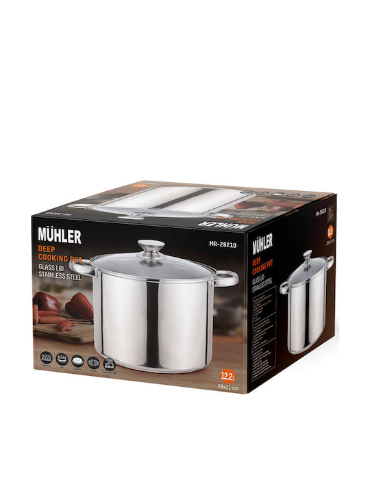 Muhler Βαθιά Ανοξείδωτη Κατσαρόλα 12.2lt / 28cm