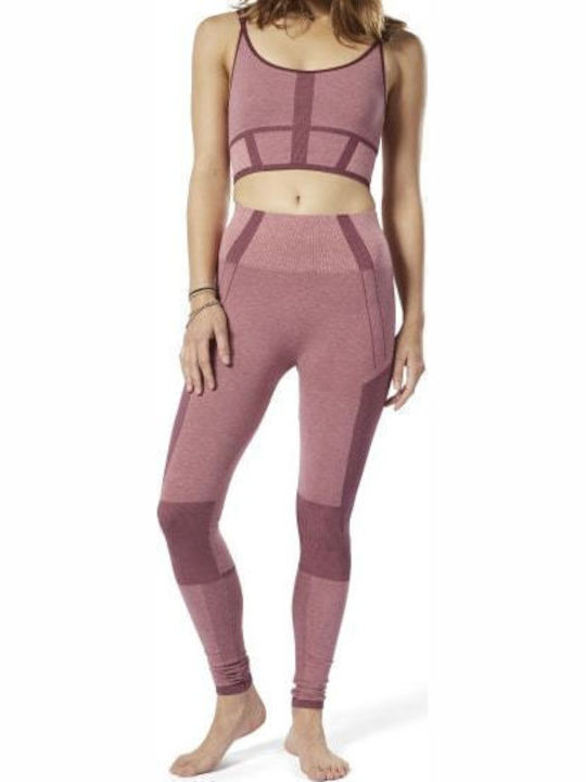 Schulung Frauen Lang Leggings Hochgeschnitten Rosa