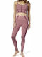 Schulung Frauen Lang Leggings Hochgeschnitten Rosa