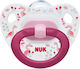 Nuk Orthodontischer Schnuller Silikon Happy Days Vögel Pink für 0-6 Monate 1Stück