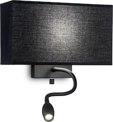 Ideal Lux Led Hotel AP2 Осветително тяло За стена Черен 32x22.5x11см.