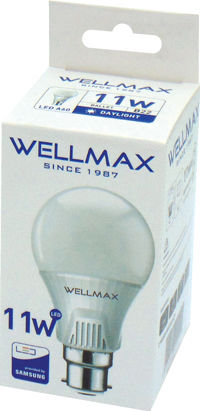 Wellmax LED-Lampe 11W für Fassung B22 und Form A60 Kühles Weiß 1050lm