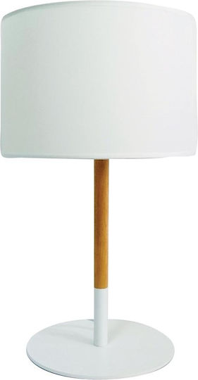 VK Lighting Μεταλλικό Πορτατίφ για Ντουί E27 με Λευκό Καπέλο και Βάση