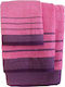 24home.gr Bath Towel Set 3pcs Raya Pink Purple