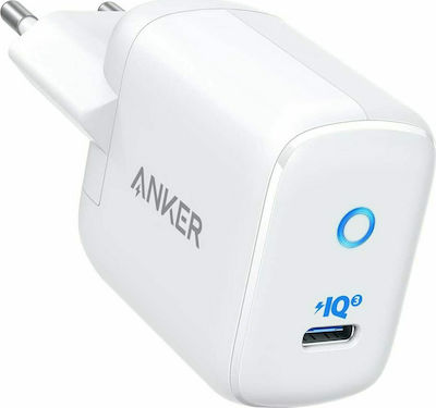 Anker Φορτιστής Χωρίς Καλώδιο με Θύρα USB-C 30W Λευκός (PowerPort III mini)