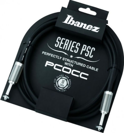 Ibanez Series PSC Kabel 6,3mm Stecker - 6,3mm Stecker 3.05m Schwarz (PSC10)