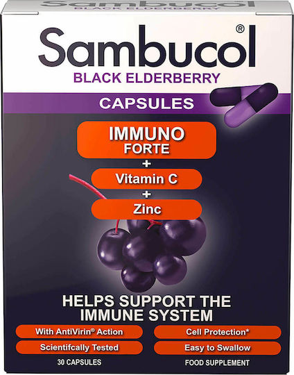 Olvos Science Sambucol Immuno Forte Συμπλήρωμα για την Ενίσχυση του Ανοσοποιητικού 30 κάψουλες
