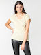 Only Women's Blouse Short Sleeve Gold