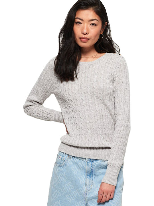 Superdry Croyde Cable Damen Langarm Pullover Gray