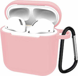 ObaStyle Hülle Silikon mit Haken in Rosa Farbe für Apple AirPods 1 / AirPods 2