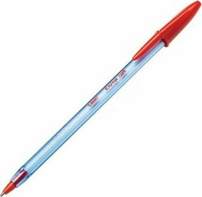 Bic Cristal Soft Pen Ballpoint 1.2mm with Red Ink