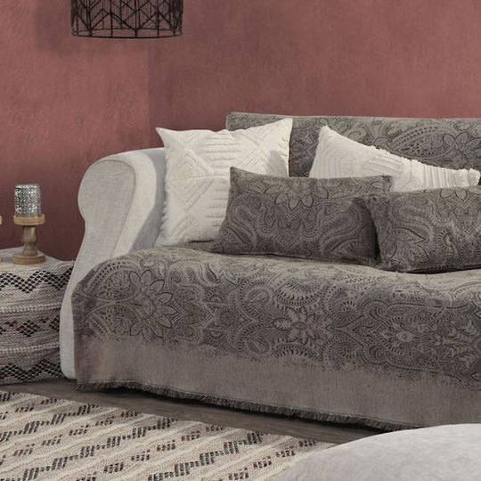 Nef-Nef Homeware Rouen Ριχτάρι Διθέσιου Καναπέ Ζακάρ 170x250εκ. Beige