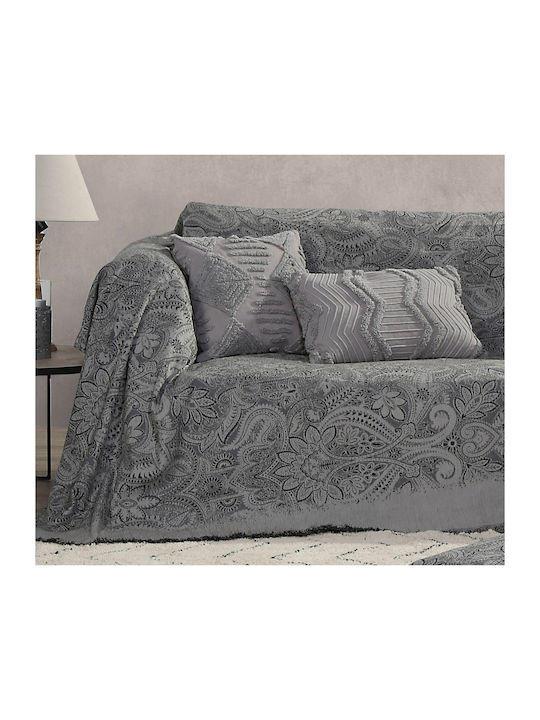 Nef-Nef Homeware Rouen Покривка За Фотьойл Шенил 170x180см Сива
