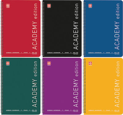 Typotrust Spiral Notebook Ruled A4 120 Sheets 4 Subjects Academy 1pcs (Μiscellaneous colours)