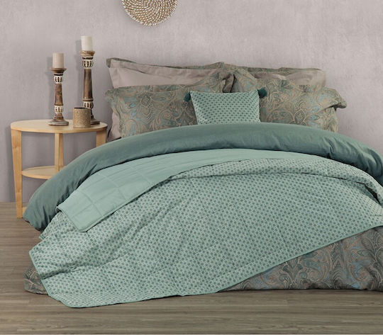 Nef-Nef Homeware Cendra Κουβερλί Υπέρδιπλο από Πολυεστέρα Aqua 230x240cm