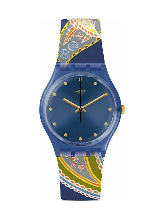 Swatch Silky Way Three Hands Women's Watch with Rubber Strap