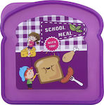 School Meal Kids Lunch Plastic Box Purple