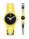 Swatch Swatch-Imala Γυναικείο Ρολόι 34mm Μπαταρίας με Κίτρινο Καουτσούκ Λουράκι
