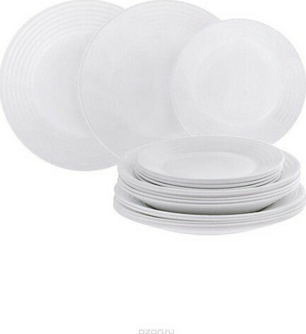 Luminarc Harena White Porcelain Dinnerware Set 18pcs