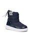 Pepe Jeans Kids Patent Leather Boots with Lace Navy Blue