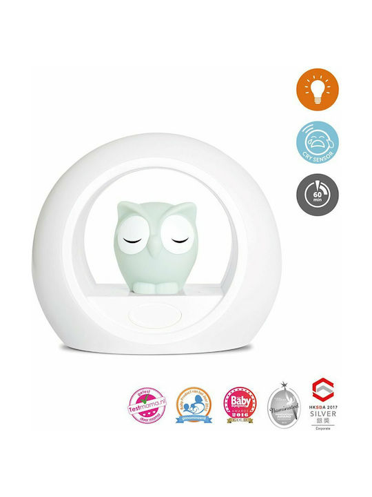 Zazu Nursery Night Light Lou The Owl Battery Gray Warm with Sensor