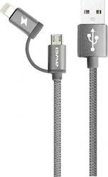 Awei CL-930 Braided USB to micro USB / Lightning Cable Γκρι 1m