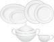 Ιωνία Dantelle Porcelain Dinnerware Set με Ασημί Ρίγα 30pcs