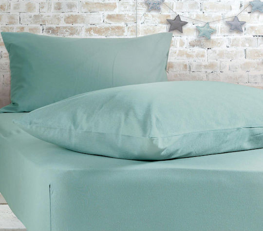 Nef-Nef Homeware Jersey Σεντόνι Διπλό με Λάστιχο 140x200+30εκ. Aqua