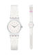 Swatch Dentellina Ceas cu Alb Curea de Cauciuc