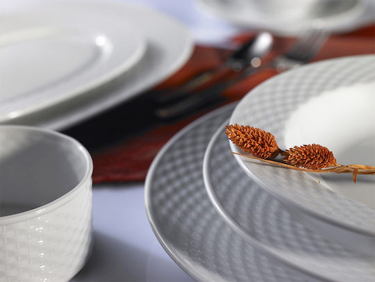 Cryspo Trio Polo White Porcelain Dinnerware Set 34.000.40 20pcs