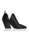 Sante Leather Women's Ankle Boots with High Heel Black